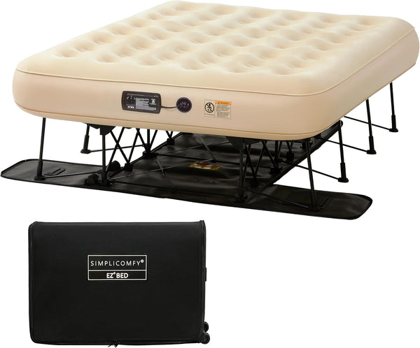 CAMA COLCHON AUTOINFLABLE PORTATIL CON MARCO Y RUEDAS